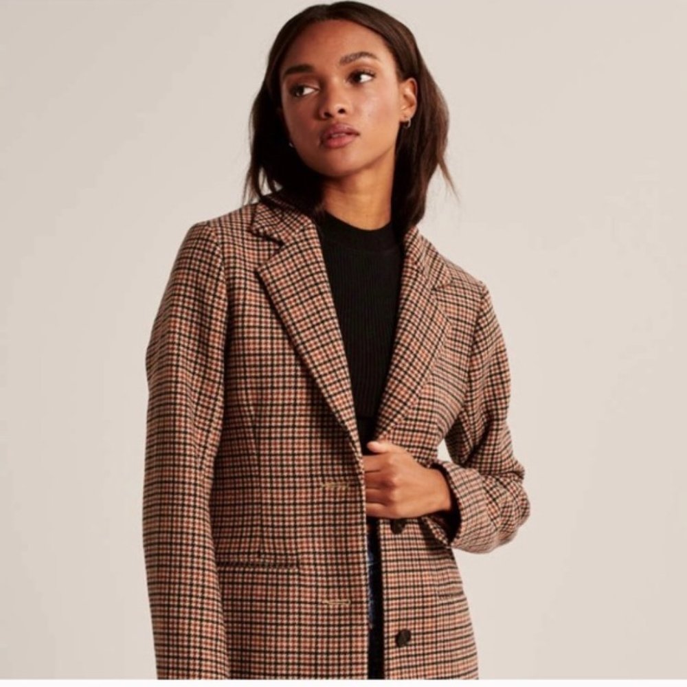 Wool-Blend Blazer Coat